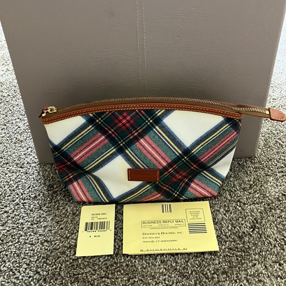 NWT Dooney and Bourke leather cosmetic pouch, bag, clutch